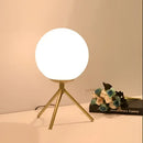 Modern gold glass ball table lamp bedroom frosted globe light