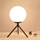 Modern gold glass ball table lamp bedroom frosted globe light