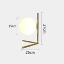 Modern gold glass ball table lamp bedroom frosted globe light