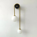Modern gold glass ball wall lamp bedroom dual frosted sconce