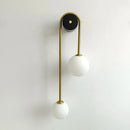 Modern gold glass ball wall lamp bedroom dual frosted sconce
