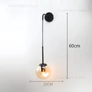 Modern gold glass ball wall lamp bedroom sconce