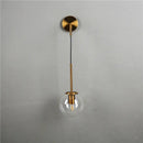 Modern gold glass ball wall lamp bedroom sconce