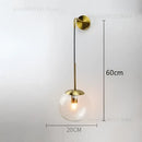 Modern gold glass ball wall lamp bedroom sconce