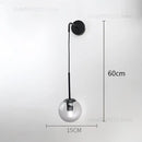 Modern gold glass ball wall lamp bedroom sconce