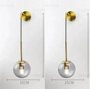 Modern gold glass ball wall lamp bedroom sconce