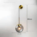 Modern gold glass ball wall lamp bedroom sconce