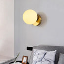 Modern gold glass ball wall lamp for bedroom with frosted globe