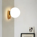 Modern gold glass ball wall lamp for bedroom with frosted globe
