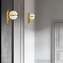 Modern gold glass ball wall light bedroom sconce