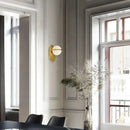 Modern gold glass ball wall light bedroom sconce