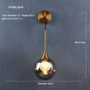 Modern gold glass ball wall sconce bedroom light fixture