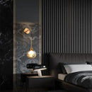 Modern gold glass ball wall sconce bedroom light fixture