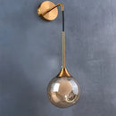Modern gold glass ball wall sconce bedroom light fixture