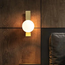 Modern gold glass ball wall sconce bedroom minimalist light