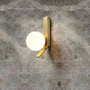 Modern gold glass ball wall sconce bedroom minimalist light