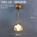 Modern gold glass ball wall sconce bedroom teardrop lamp