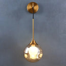 Modern gold glass ball wall sconce bedroom teardrop lamp