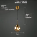 Modern gold glass ball wall sconce light fixture bedroom lamp