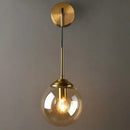 Modern gold glass ball wall sconce light fixture bedroom lamp
