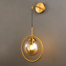 Modern gold glass ball wall sconce light fixture bedroom lamp