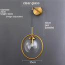Modern gold glass ball wall sconce light fixture bedroom lamp