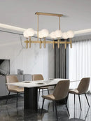 Modern gold glass balloon chandelier dining room light