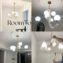 Modern gold glass balls chandelier dining room pendant light