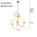 Modern gold glass balls chandelier dining room pendant light