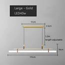 Modern gold glass belt chandelier dining room led pendant light