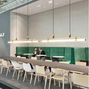 Modern gold glass belt chandelier dining room led pendant light