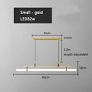 Modern gold glass belt chandelier dining room led pendant light