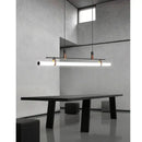 Modern gold glass belt chandelier dining room led pendant light