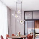 Modern gold glass bubble ball led chandelier for dining room