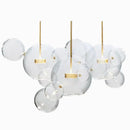 Modern gold glass bubble ball led chandelier for dining room