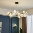 Modern gold glass bubble led chandelier dining room art light