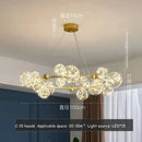 Modern gold glass bubble led chandelier dining room art light