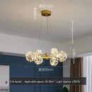 Modern gold glass bubble led chandelier dining room art light