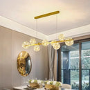 Modern gold glass bubble led chandelier dining room art light