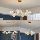 Modern gold glass bubble led chandelier dining room art light