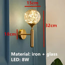 Modern gold glass bubble led chandelier dining room art light