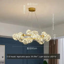 Modern gold glass bubble led chandelier dining room art light