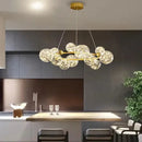 Modern gold glass bubble led chandelier dining room art light