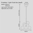 Modern gold glass bubble led chandelier dining room pendant light