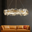Modern gold glass flower led chandelier for living room