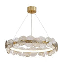 Modern gold glass flower led chandelier for living room