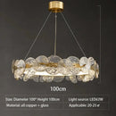 Modern gold glass flower led chandelier for living room