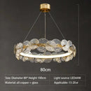Modern gold glass flower led chandelier for living room
