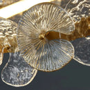 Modern gold glass flower led chandelier for living room
