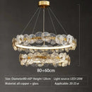 Modern gold glass flower led chandelier for living room